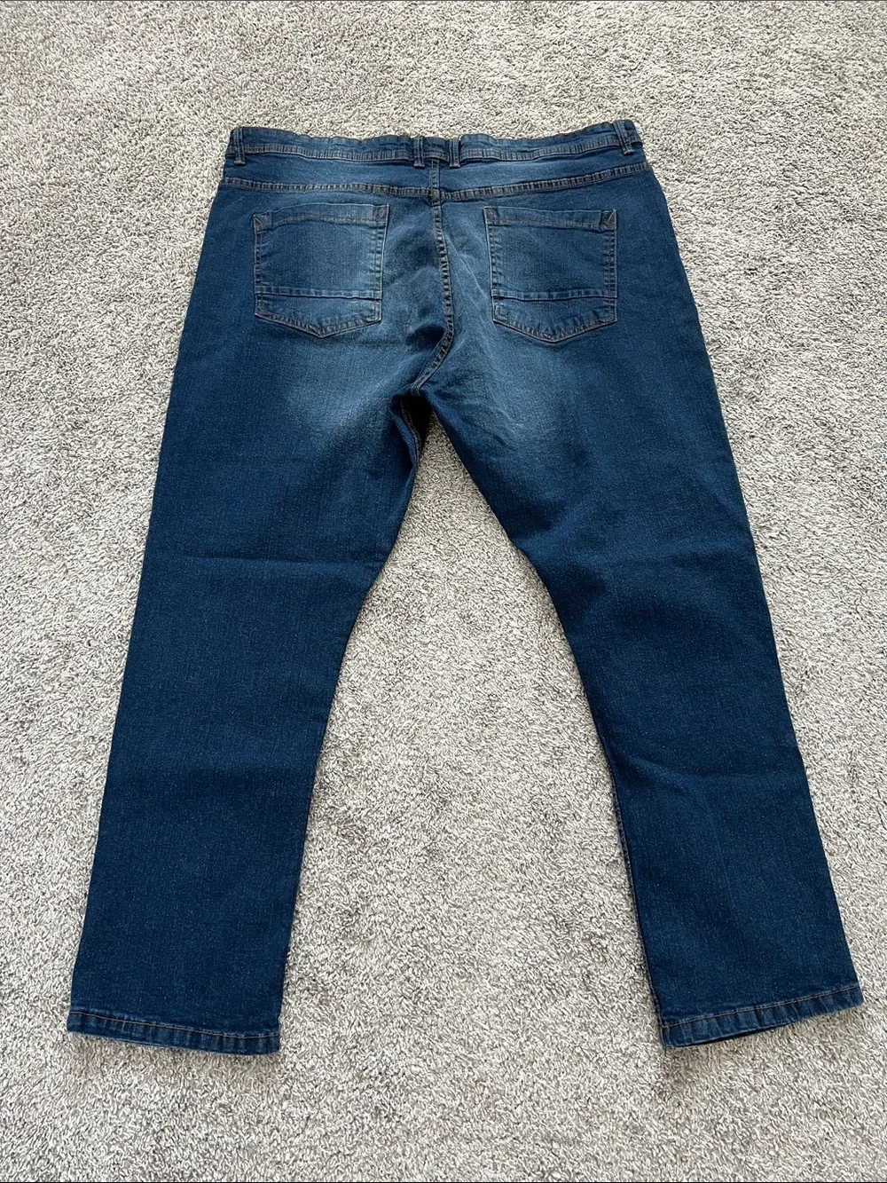 Desert Dunes Men's Dark Blue Denim Stretch Jeans with Fading - Size 46x29